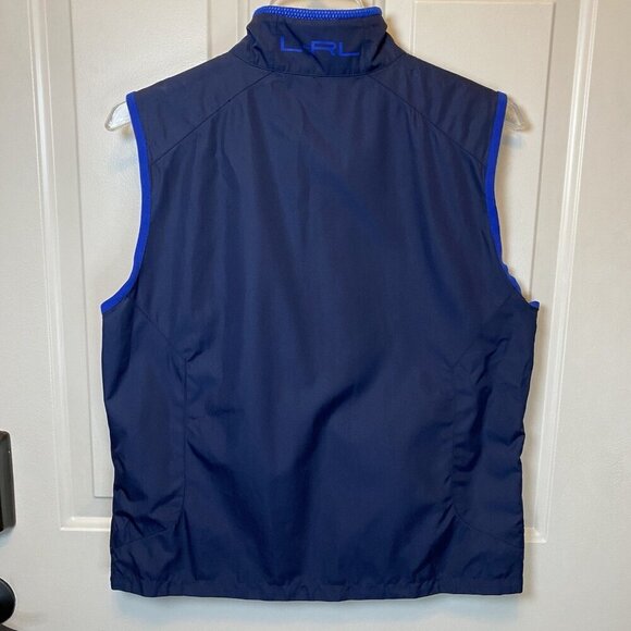 Ralph Lauren Women’s Sz M Crest Full Zip Reversible Golf Vest 6 Zip Pockets - Picture 3 of 14